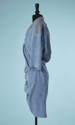 B6182-Robe-Thierry-Mugler-en-coton-bleu-et-gris-delave-t38-001