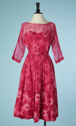 B6360-Robe-1950-en-nylon-rose-imprime-de-fleurs-t36-38-001