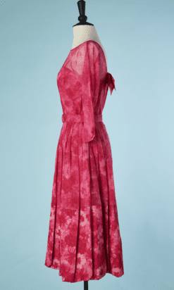 B6360-Robe-1950-en-nylon-rose-imprime-de-fleurs-t36-38-001