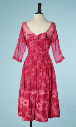 B6360-Robe-1950-en-nylon-rose-imprime-de-fleurs-t36-38-001