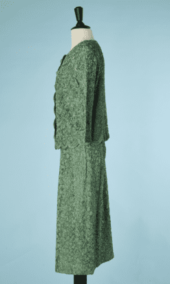 B6387-Tailleur-1950-vert-brode-au-ruban-t40-42-001
