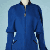 B6189-Veste-Thierry-Mugler-en-lainage-bleu-col-violine-t38-001