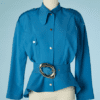 B6197-Veste-Thierry-Mugler-en-lainage-bleu-ciel-ceinture-t36-001