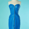 B6842-Robe-bustier-Michael-Hoban-en-cuir-bleu-turquoise-t34-001