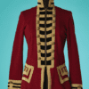 B7086-Veste-Ralph-Lauren-en-coton-rouge-passementeries-et-boutons-or-t38-001