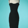 B7156-Robe-corsete-Dolce-Gabbana-a-bretelles-noire-acetate-nylon-t40-001