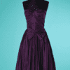 B7208-Robe-Nina-Ricci-en-taffetas-violet-plisse-double-orange-t34-001