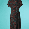B7216-Robe-1940-en-soie-noire-pois-bleus-roses-rouges-t40-42-001