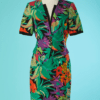B6692-Tailleur-Ungaro-en-pique-de-coton-imprime-de-fleurs-t38