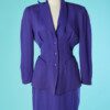 B6702-Tailleur-Thierry-Mugler-en-lainage-violet-col-asymetrique-t36-001