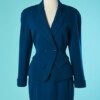 B6703-Tailleur-Thierry-Mugler-en-lainage-bleu-canard-t36-001