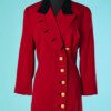 B6720-Veste-longue-Escada-en-lainage-rouge-et-velours-noir-t42.