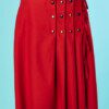 B6730-Jupe-JC-de-Castelbajac-en-lainage-rouge-boutons-pressions-et-franges-t42-001