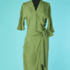 B6813-Robe-Thierry-Mugler-en-soie-froissee-kaki-t40-001