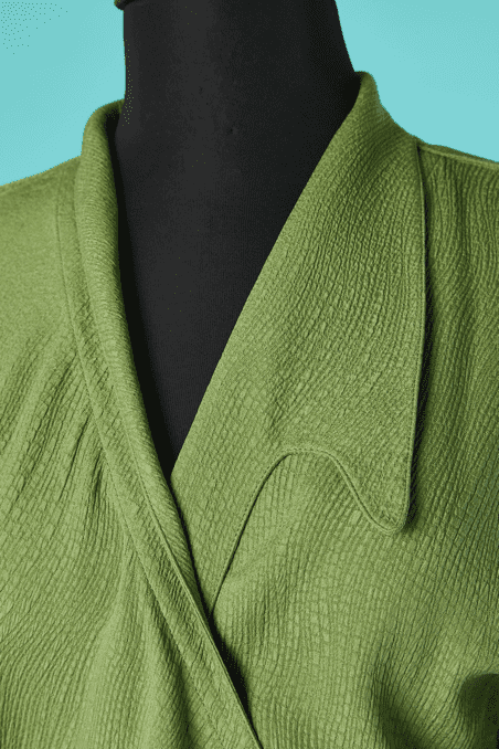 Robe Thierry Mugler portefeuille en soie verte – Image 2