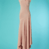 B6867-Robe-longue-1930-en-soie-rose-asymetrique-t36
