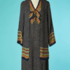 B6875-Robe-et-Veste-1930-marine-avec-losanges-de-couleurs-t42-001