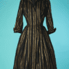 B6971-Robe-1950-en-coton-noir-rayures-dorees-t40