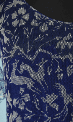 Alternative view of Robe 1930 en tulle marine imprimé de biches