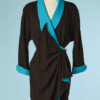 B6572-Robe-Thierry-Mugler-en-lainage-marron-col-turquoise-t38-01