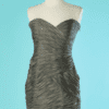 B6689-Robe-bustier-Ungaro-en-soie-plissee-grise-t38-001