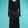B7251-Robe-1930-en-velours-devore-noir-et-beige-t44 001