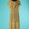 B7256-Robe-1930-en-voile-de-coton-ecru-écossais-jaune-orange-vert-noir-t42-001