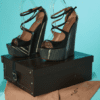 B7726-Plateforme-Alaia-cuir-noir-et-bois-gris-et-blanc-T39