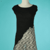 B7777-Robe-Chanel-en-viscose-noire-et-dammier-noir-et-blanc-t38-010