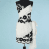 B6014-Robe-cocktail-Victor-Costa-faille-blanche-dentelle-et-broderie-de-lacets-noirs-t36-38-001