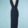 Robe longue Roberto Cavalli marine avec perles en pierre bleues t38-40