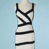 B6038-Robe-Herve-Leger-en-maille-stretch-noire-et-blanche-t36-001