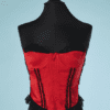 B6040-Bustier-soutien-gorge-Valentino-en-soie-rouge-a-pois-noirs-t38-001
