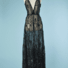 B6054-Robe-en-tulle-noir-vintage-brode-de-paillettes-noires-t38-001