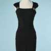 B6067-Robe-Roberto-Cavalli-en-jersey-noir-broche-serpent-t34-36-001