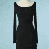 B6080-Robe-Ungaro-en-jersey-stretch-noir-volants-t34-36-001