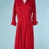 B6118-Robe-1940-50-en-lainage-rouge-double-boutonnage-t40-001