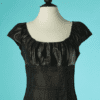 B7964-Top-Gucci-en-cuir-et-mousseline-noire-t36-38