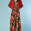 B5442-Combinaison-pantalon-1930-en-rayonne-noire-grandes-fleurs-bolero-T40-001