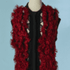 B8229-Gilet-Paolo-Errico-en-maille-ajouree-noire-et-fourrure-rouge-t40-01