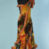B8425-Robe-Jean-Paul-Gaultier-en-polyester-multicolore-et-rubans-t38-01