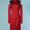 B8458-Robe-Celine-en-soie-polyamide-elastanne-rouge-epaules-decoupees-t38-01