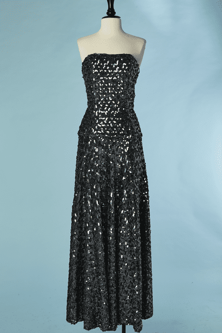 B8795-Robe-longue-bustier-en-maille-lurex-anthracite-et-paillettes-t36-01