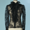 B8366-Chemisier-Saint-Laurent-en-dentelle-noire-avec-jabot-t34-01
