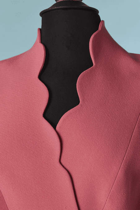 Veste Thierry Mugler vintage asymétrique en lainage rose – Image 2