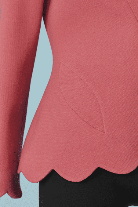 Veste Thierry Mugler vintage asymétrique en lainage rose – Image 3