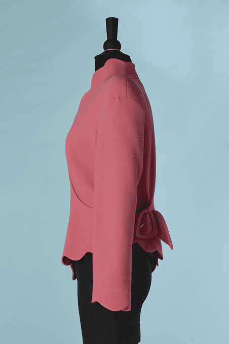 Veste Thierry Mugler vintage asymétrique en lainage rose – Image 5