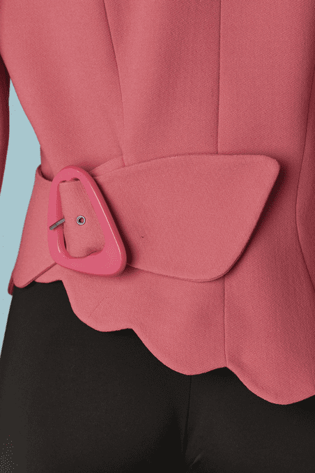 Veste Thierry Mugler vintage asymétrique en lainage rose – Image 7