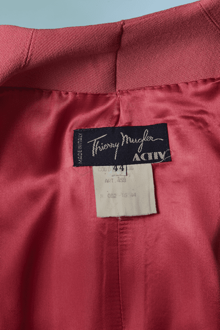 Veste Thierry Mugler vintage asymétrique en lainage rose – Image 8