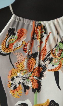 Alternative view of Robe longue love to love Gai Mattiolo, imprimée et strassée